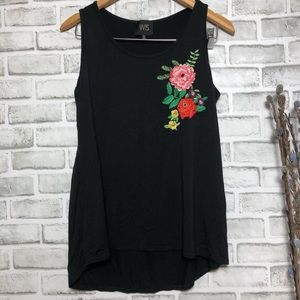 W5 Black Embroidered sleeveless top Size S